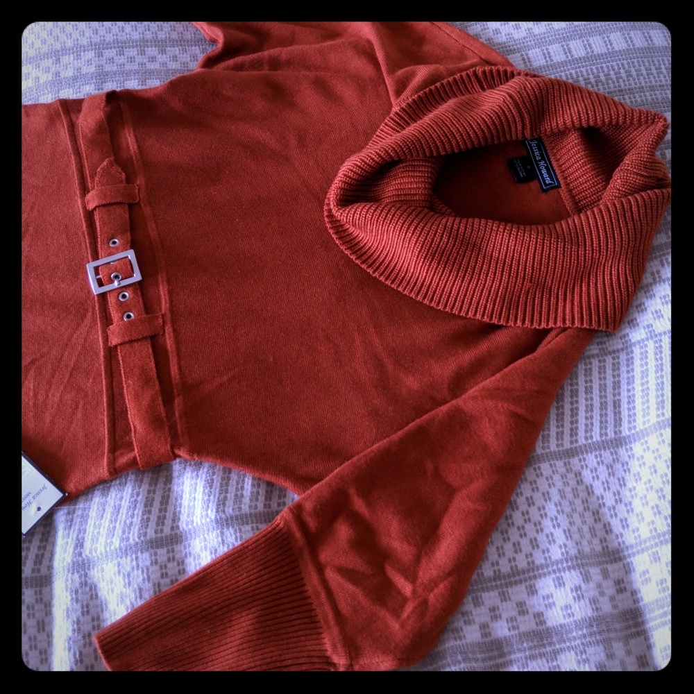 Cozy Burnt Orange Sweater Dress